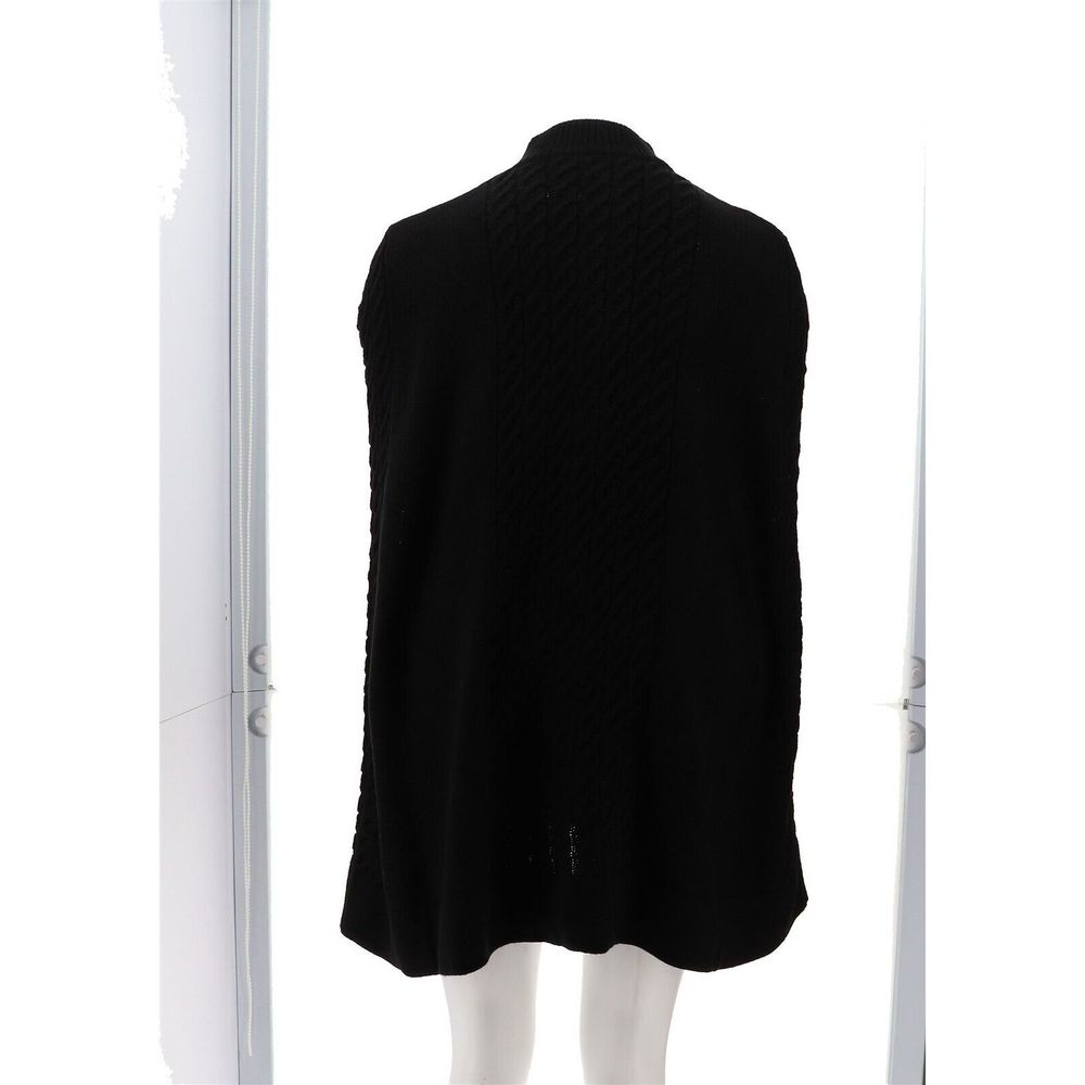 Patricia Nash Button-Front Long Cable Knit Sweater Cape Black 7285400 - Picture 5 of 8